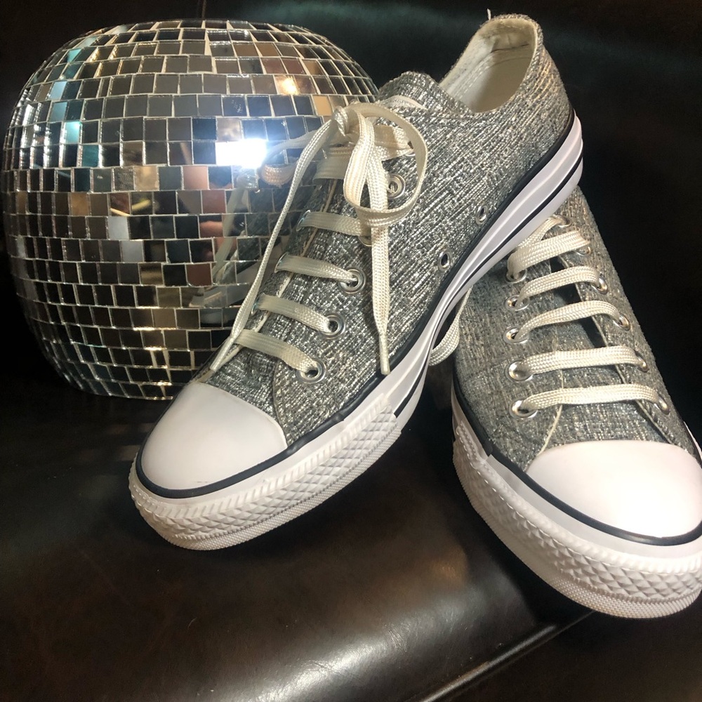 Silver Woven Converse NEW